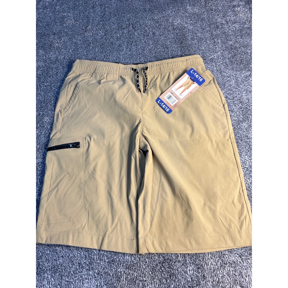Weatherproof Vintage Boys Khaki Utility Cargo Shorts Tan L 14/16 NWT